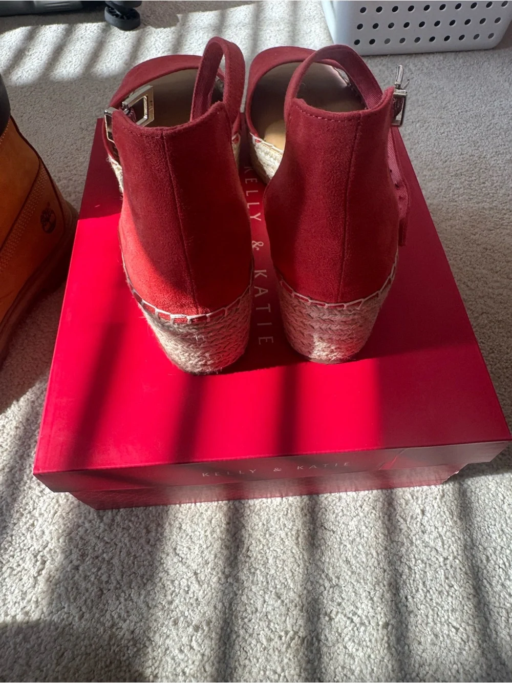Kelly & Katie Red Espadrille Ankle-Strap Sandals